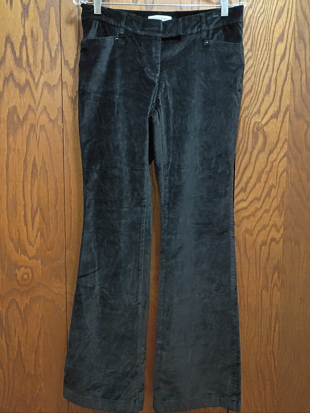 NWT White House Black Market Black Velvet Flare Jeans .